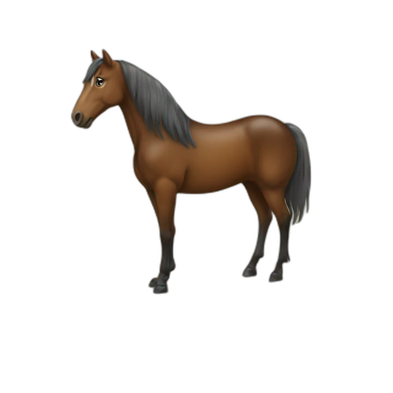 Un cheval sur une table emoji