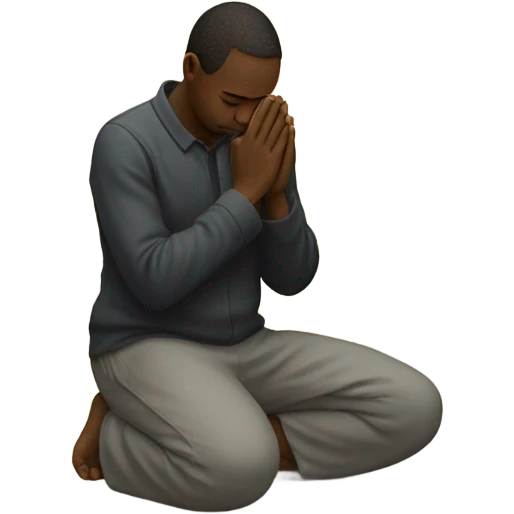 Person praying while crying emoji