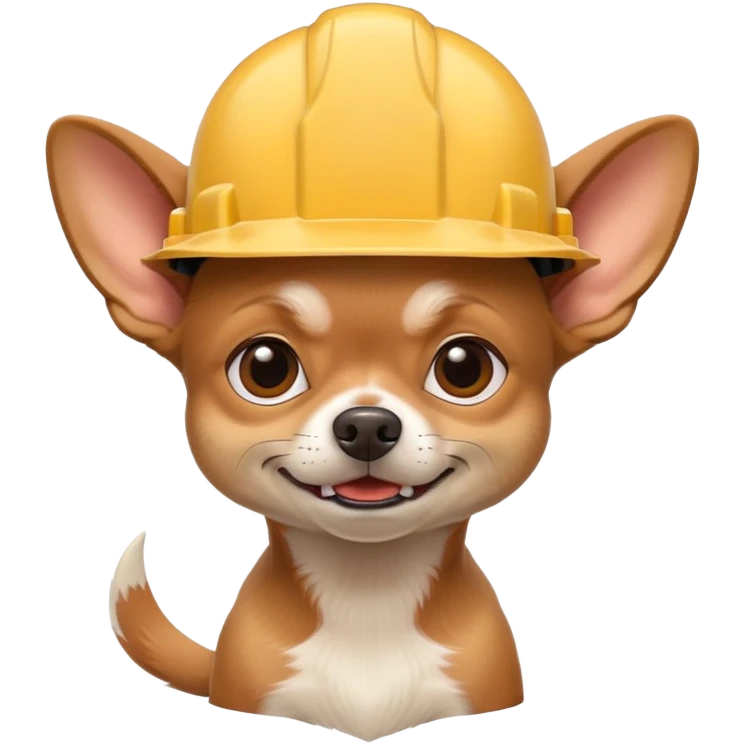Mad chihuahua with hardhat emoji