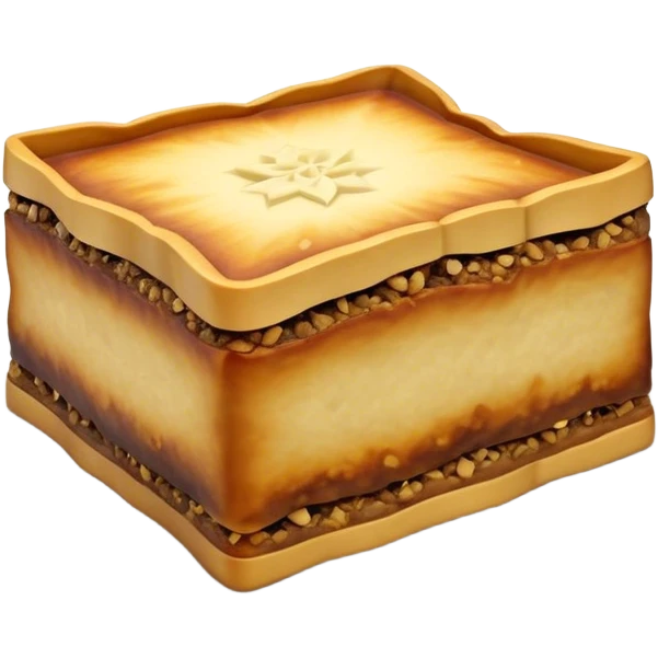 Martabak Cinematic Realistic Martabak Dish Emoji, depicted as a single, square slice of sweet, thick martabak with a rich, indulgent filling, rendered with detailed textures and vibrant, appetizing lighting. emoji