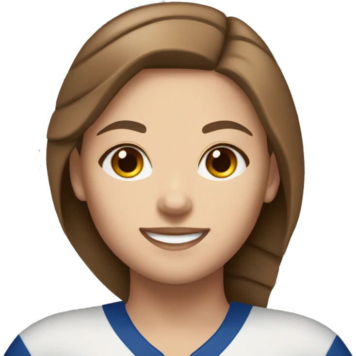 Brown haired white girl with brown eyes playing volleyball emoji