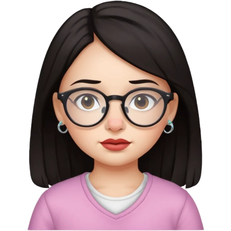 sarah babygirl dark hair and glasses with nose piercing emoji