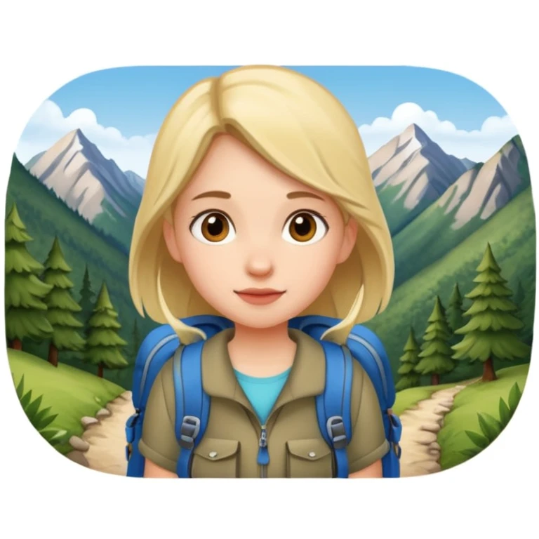 girl back packing mountains background  emoji