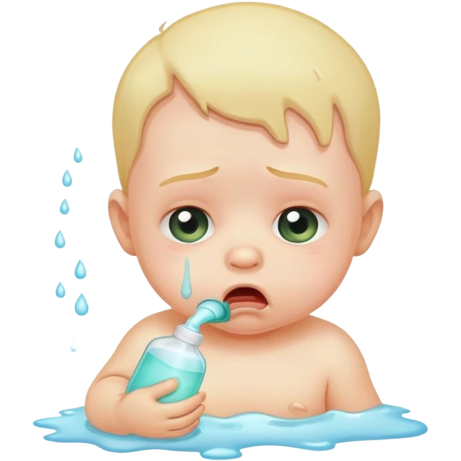 bebe vomitando liquido  emoji