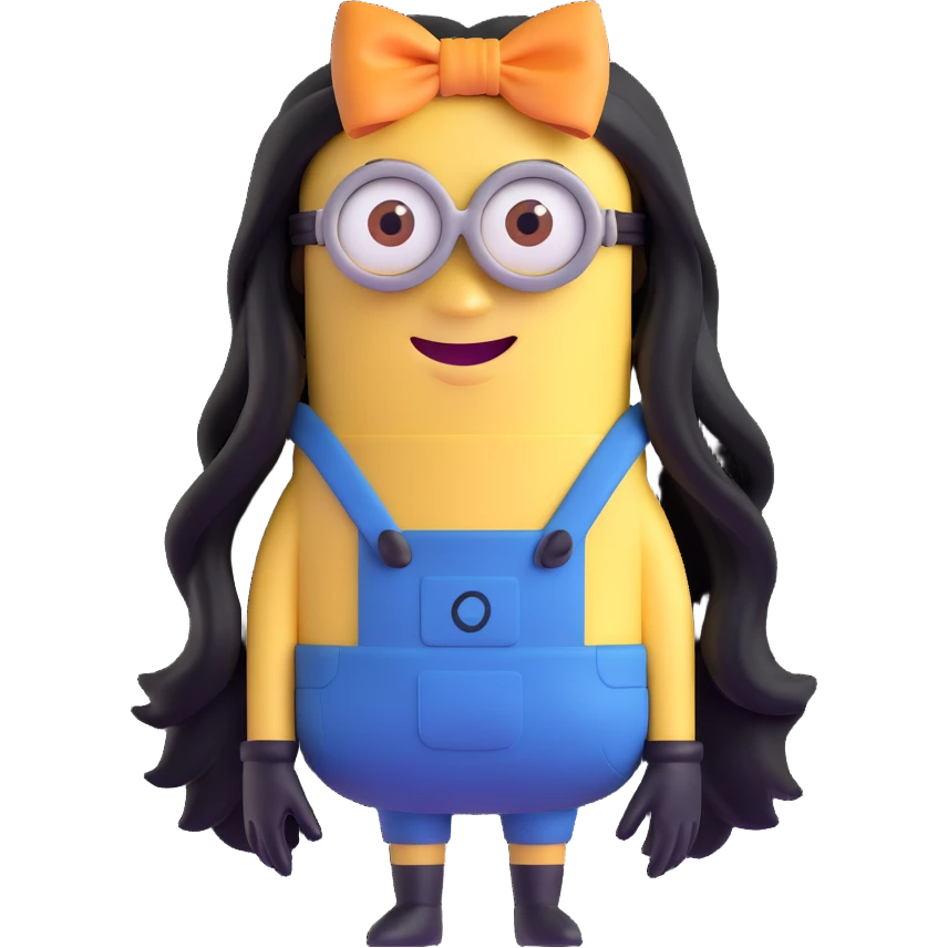 female minion with long hair and bow emoji