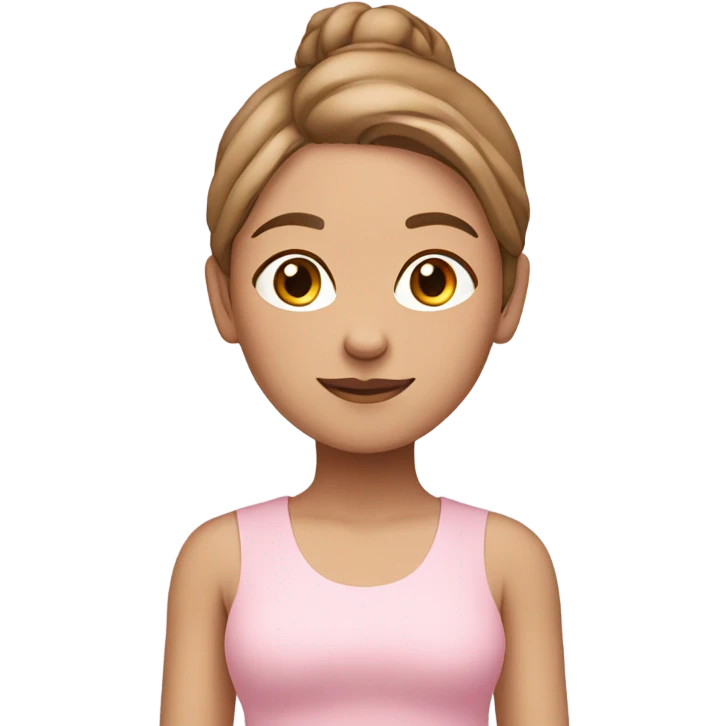 light brown hair yoga girl light pink clothes  emoji