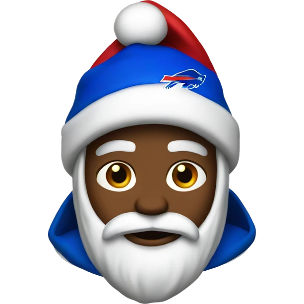 Santa wearing a Buffalo bills hoodie emoji