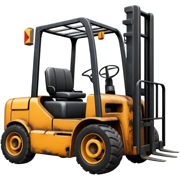 ugly, broken forklift after the explosion emoji