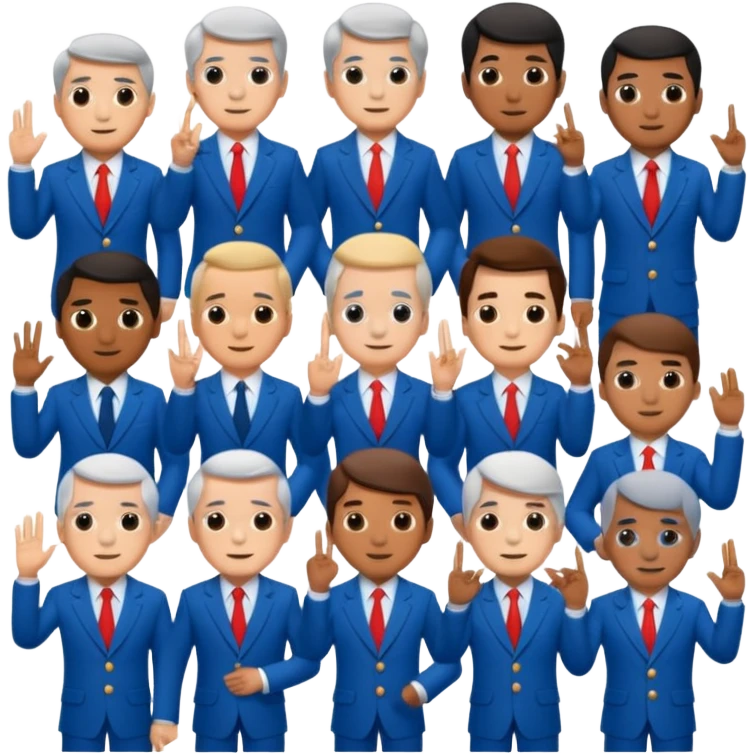 Old Band members wearing blue suits  emoji