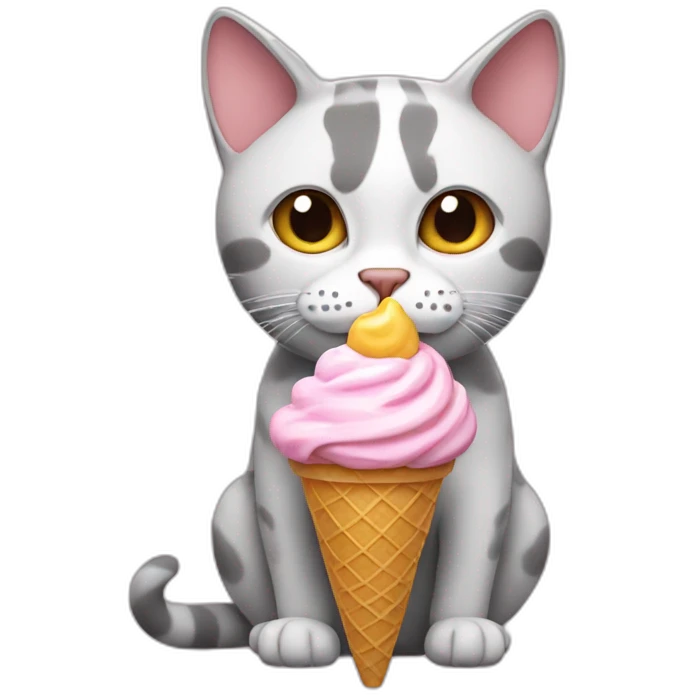 Cat having ice cream emoji