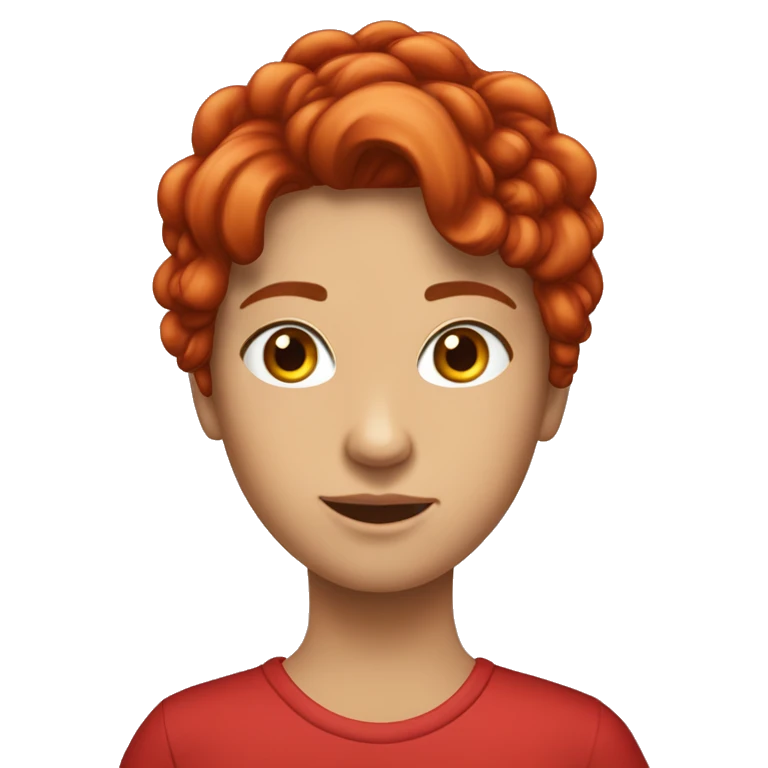 Una ragazzacon capelli rossi maglietta rossa un po giovane emoji