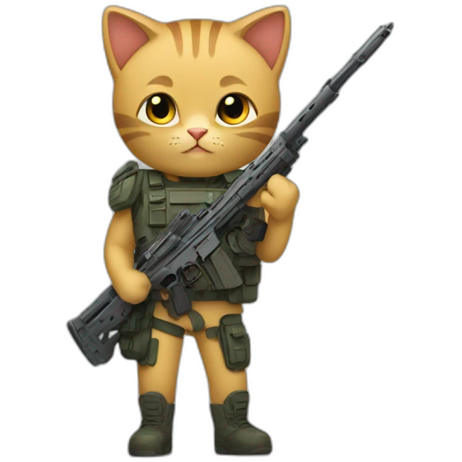 Un chat avec une arme emoji