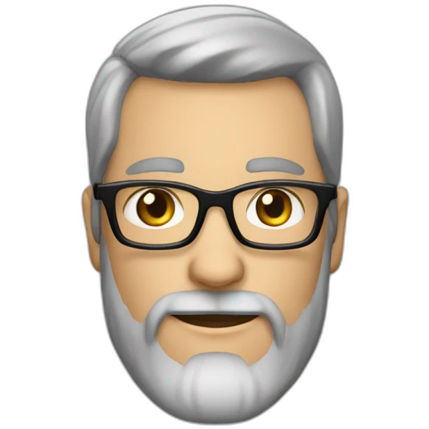 50YO straight male with beard and specs emoji