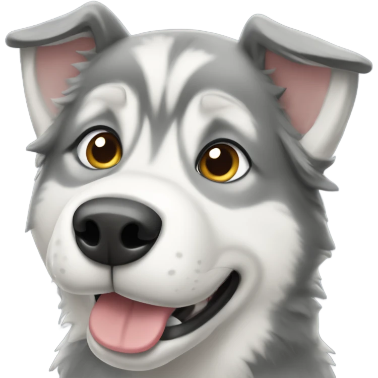 Gray and white huskey doodle dog  emoji