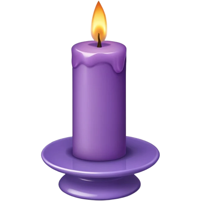 Purple candle on a white candle-holder -stand emoji