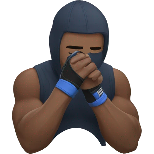 mma fighter hiding his face using hands emoji