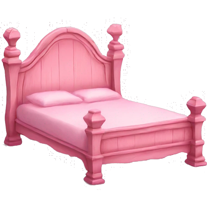Fantasy bed. Pink wooden shaped bed emoji