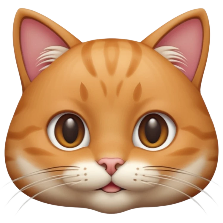 A 3D cartoon close-up of a cat’s face showing detailed whiskers, soft fur texture, warm lighting, shallow depth of field, realistic Memoji-style rendering. emoji