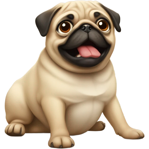 Pug panicing emoji