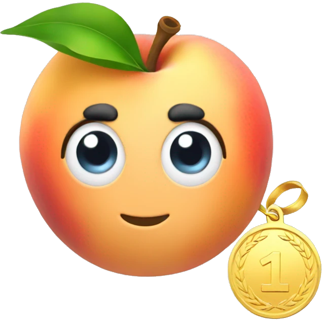 Peach with a gold medal emoji