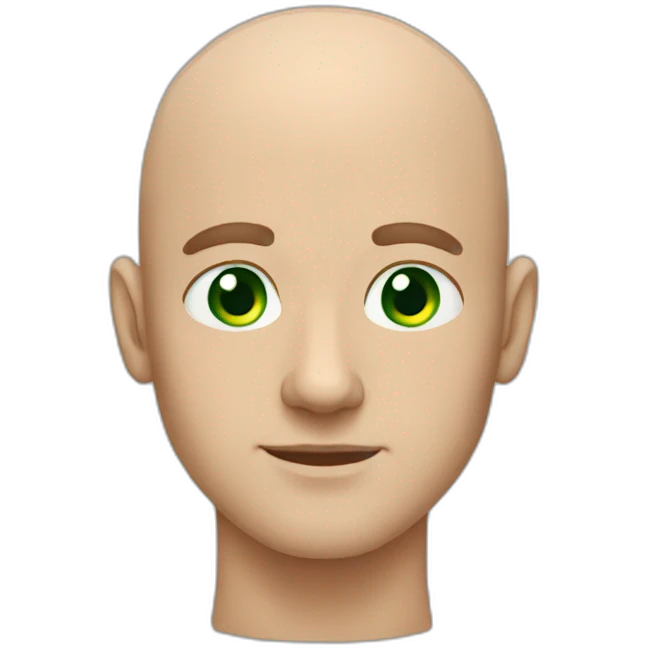 bald man with green eyes emoji