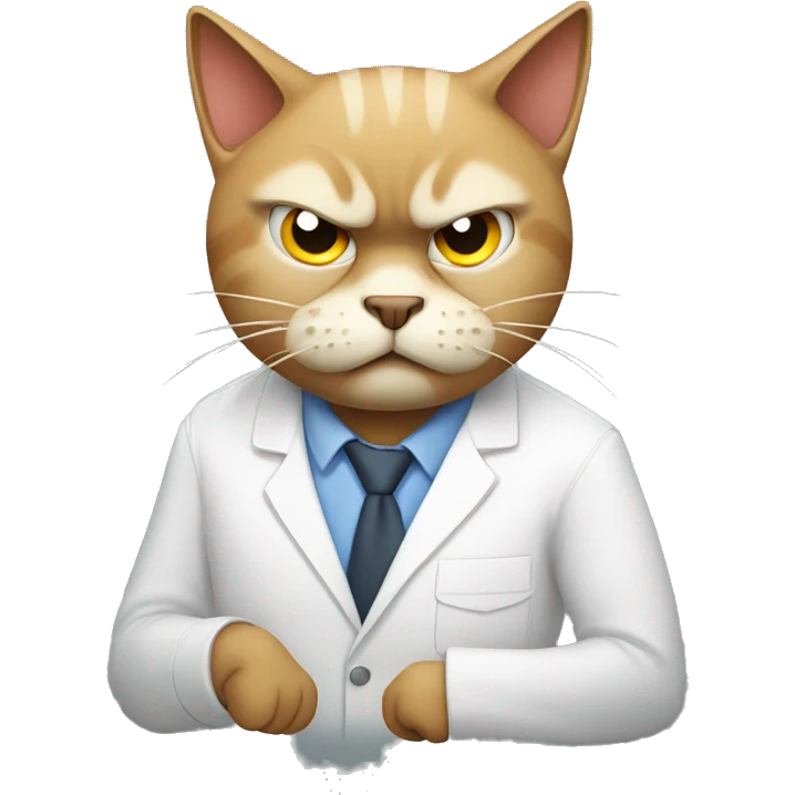 Angry cat at work emoji