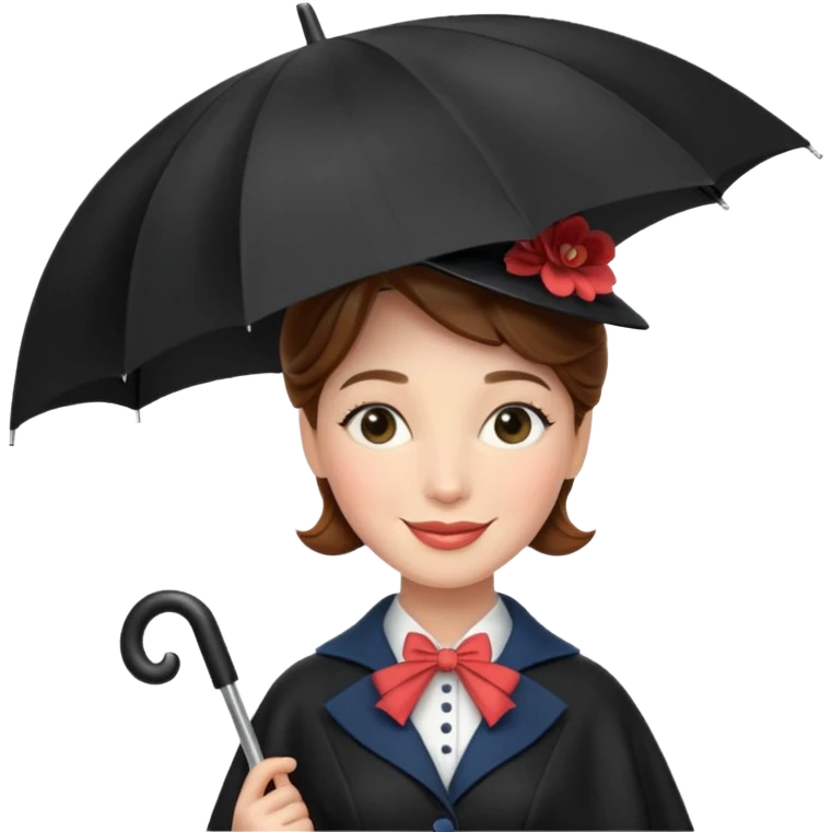 Mary Poppins with an umbrella emoji