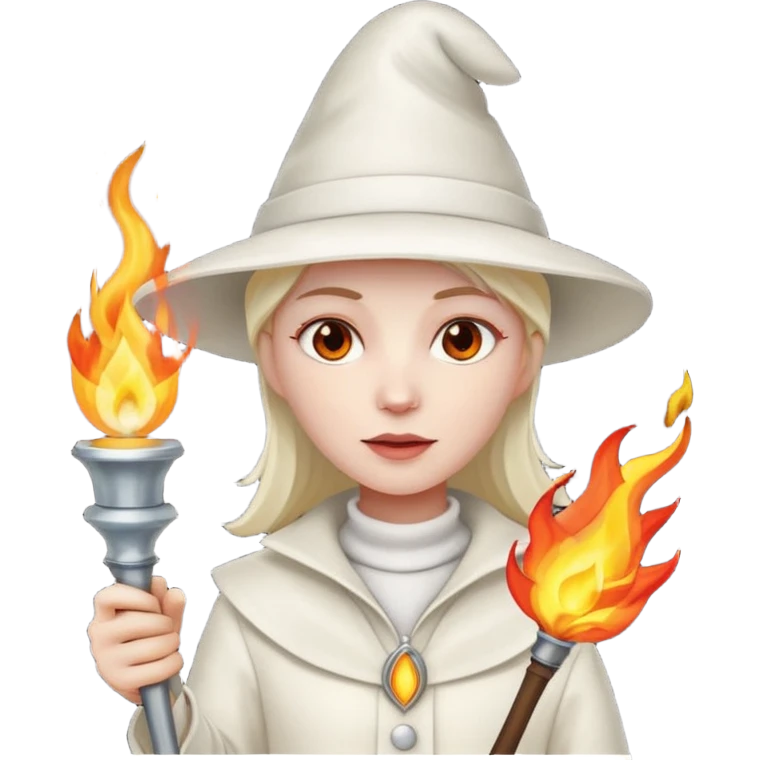 A kkk member with a torch and pointy hat emoji