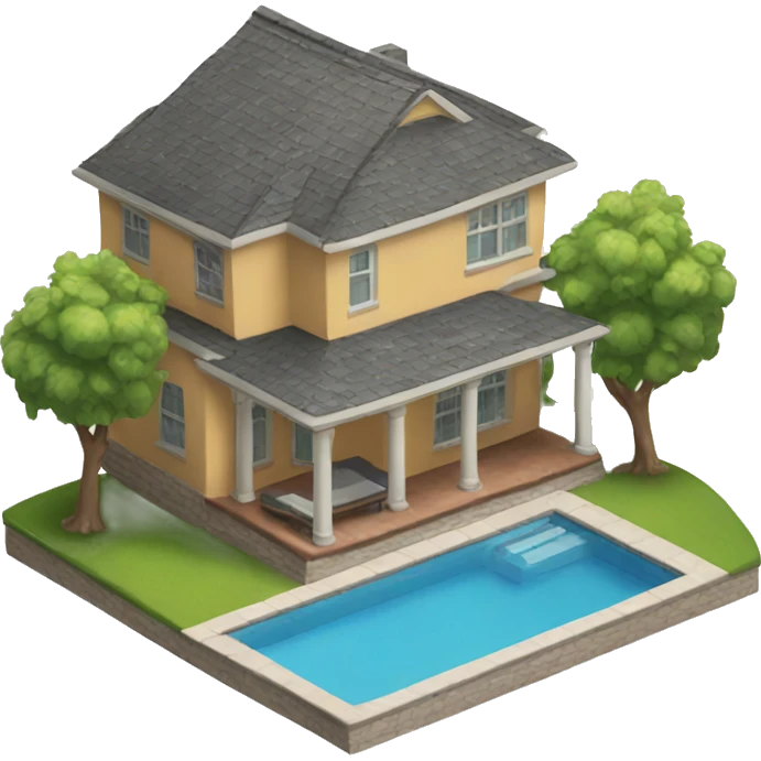 House with a pool emoji