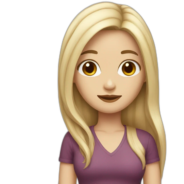 white women with long hair cherry color emoji