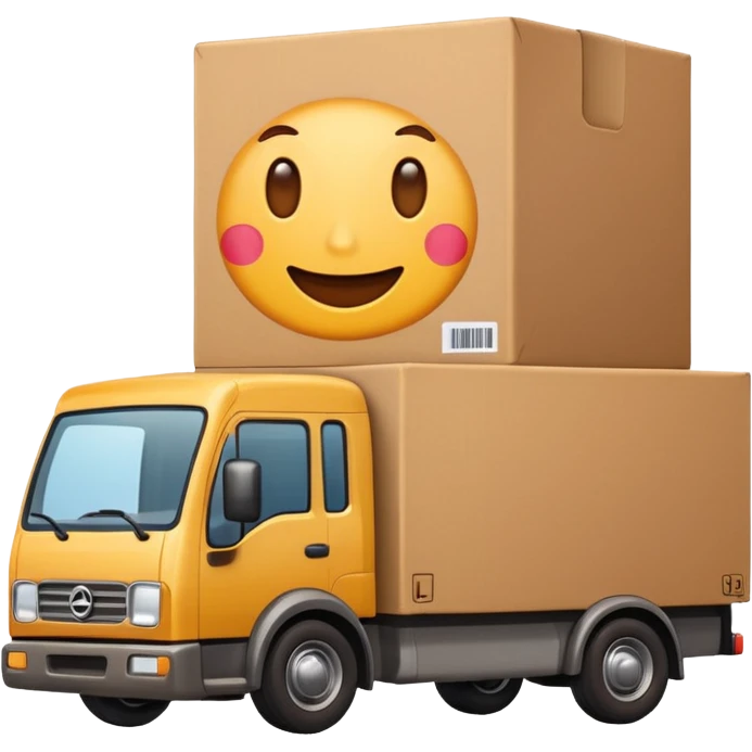 Iphone emoji style + package(box) with truck emoji