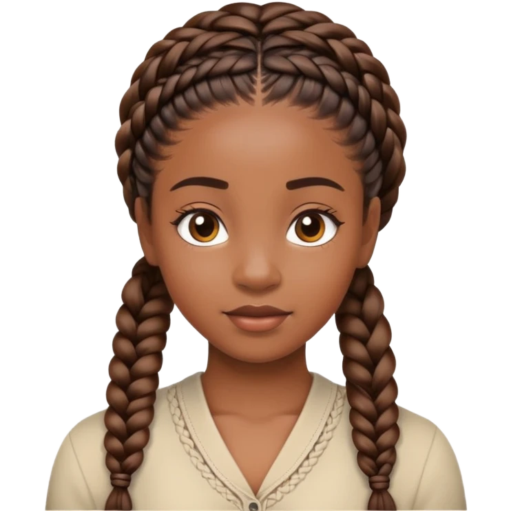Black girl with braids  emoji