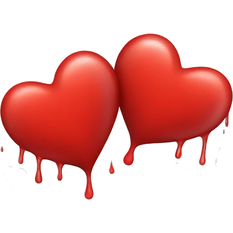 red hearts alling from a clod like rain emoji