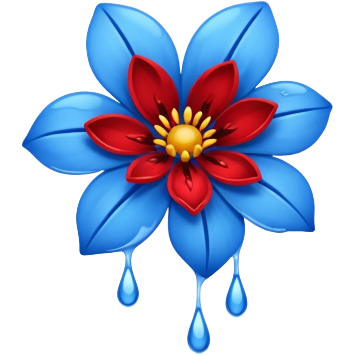 light lys  blue flower spilling wblood emoji
