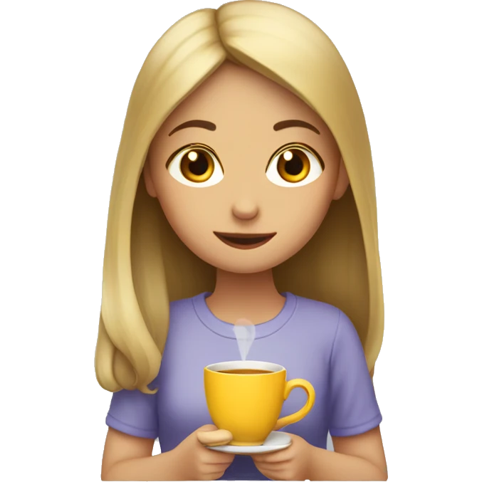 Girl reading while drinking tea emoji