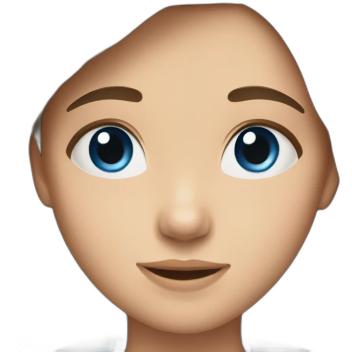 11 year old girl with brown hair and blue eyes emoji