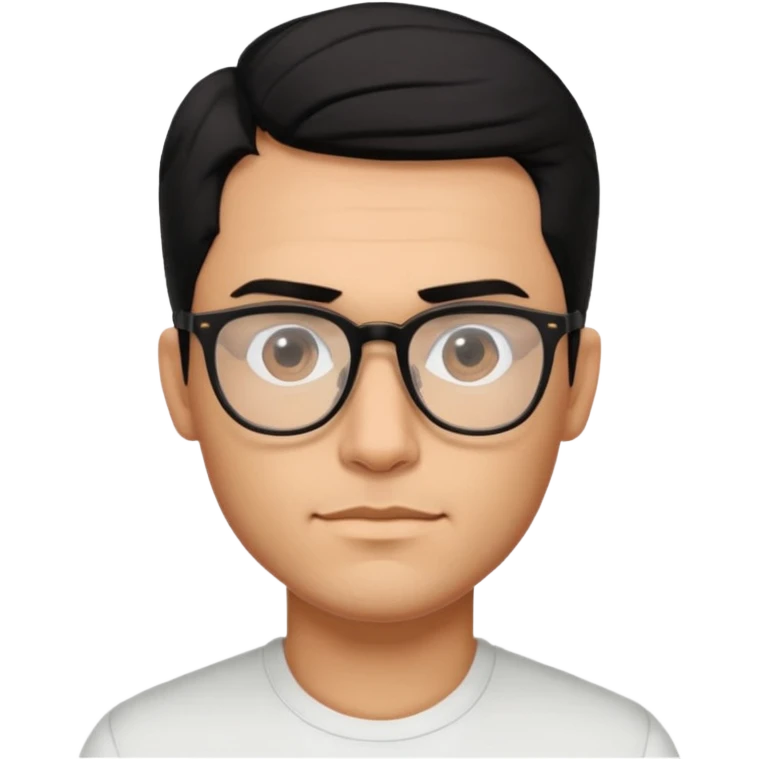 make a guy from portugal that has glasses and has a good jawline and a little masculine and black hair that spreads to the sides and make him gloss and make him MAN! and make him poo very masculinty tool upgrade cool? emoji