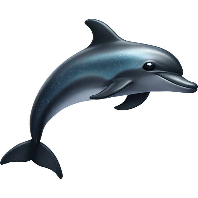 black dolphin with sparkles like that of a sun’s on water emoji
