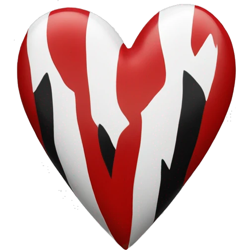 red  black white heart emoji