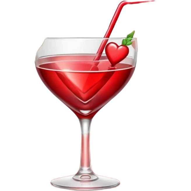 heart with a cocktail glass motif emoji
