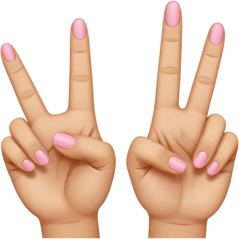 peace sign emoji but with the middle and ring fingers up instead of the index and middle finger. Keep the pinky, index, and thumb down. So the order should be pinky (down) ring finger (up) middle finger (up) index finger (down) thumb (down and on top of the index finger holding it down) emoji