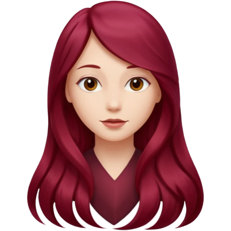 burgundy red long hairs from the back emoji