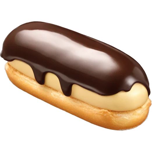 Eclair with glaze emoji