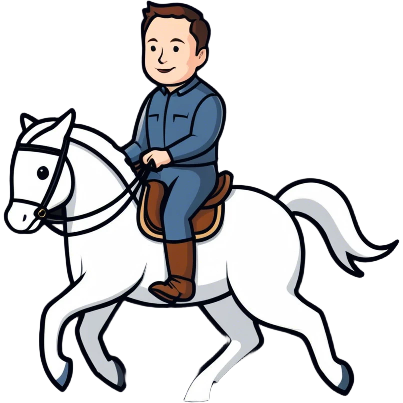 Elon musk riding a horse emoji