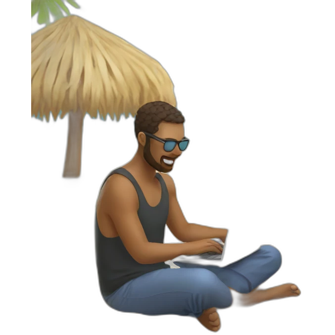 digital-nomad-working-at-beach emoji