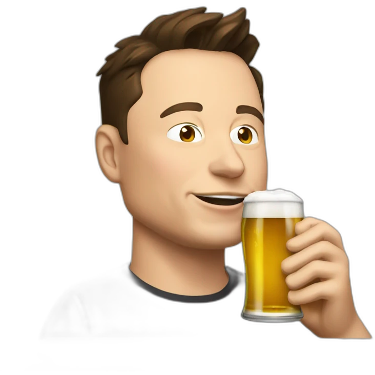 Elon musk drinking beer emoji