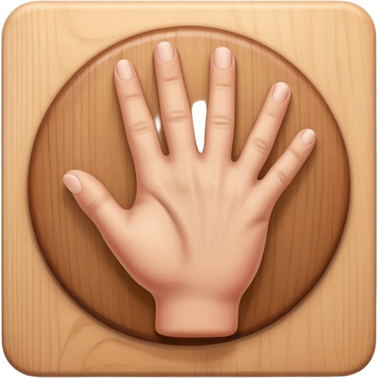 Design an Apple-style emoji of a hand knocking on a wooden door. Realistic shading, soft gradients, rounded shapes, high resolution, transparent background. emoji