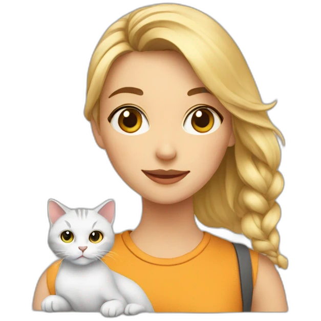 Fille avec chat emoji