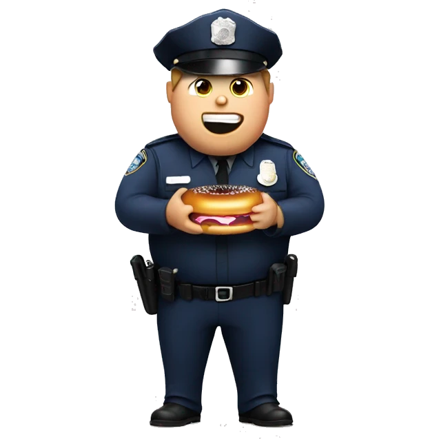 Fat police officer eating a donut emoji