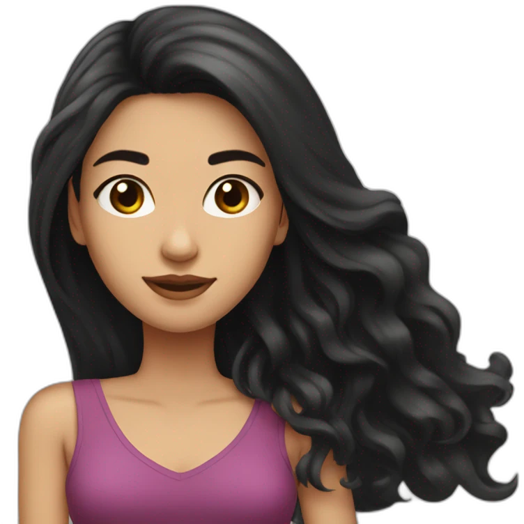 woman spanish black haired long hair split in the middle emoji